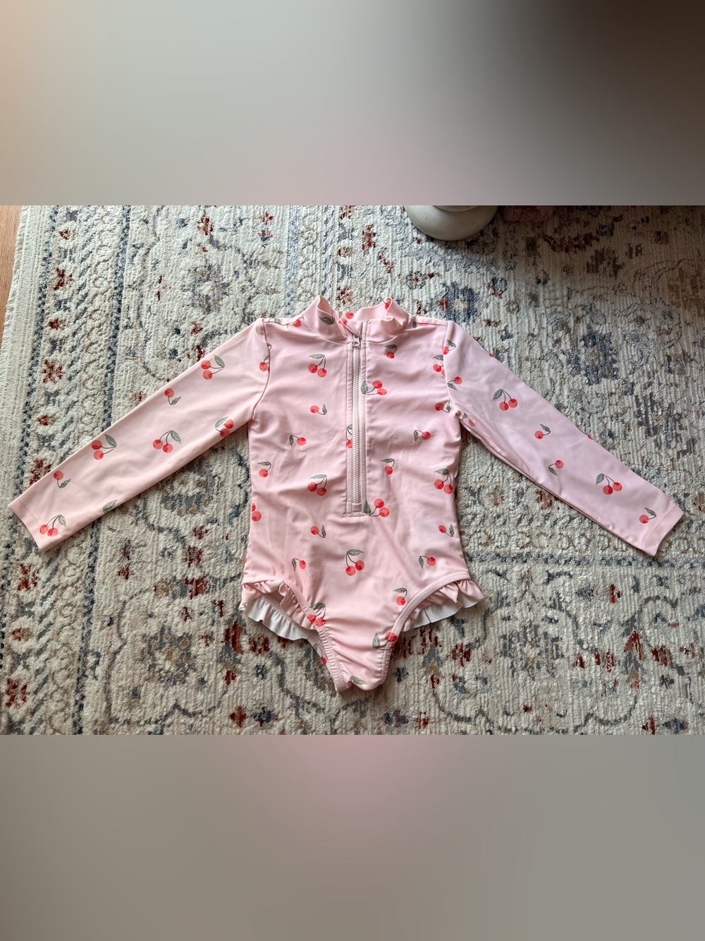 Baby Gap Pink Cherry one piece swimsuit rashguard size 4T girls